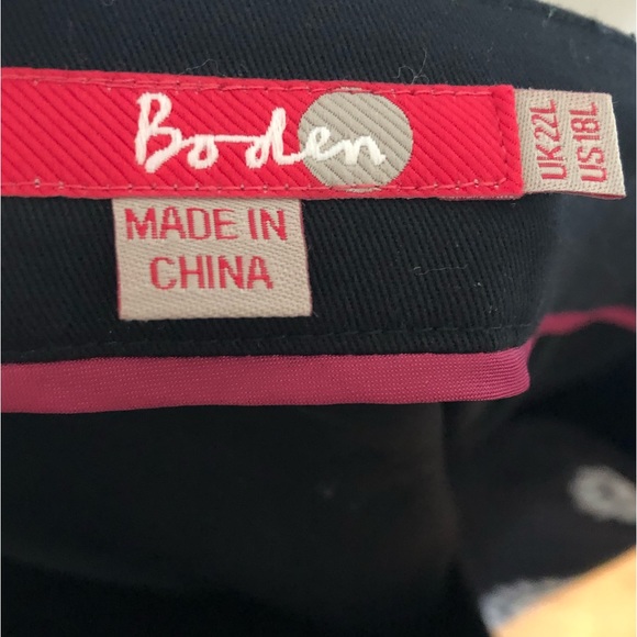 Boden Skirt Embroidered Black & White 18 Long - Picture 4 of 6